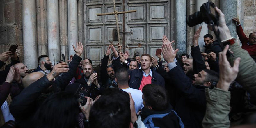 Filistinli Hristiyanlar işgalci İsrail'i protesto etti