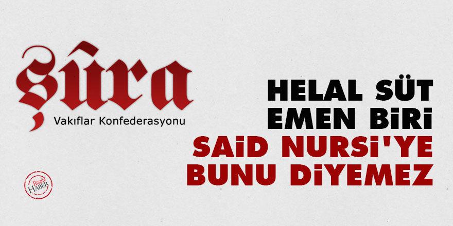 Helal süt emen biri Said Nursi'ye bunu diyemez