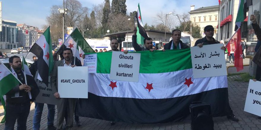 İngiltere Başkonsolosluğu önünde 'Doğu Guta' protestosu