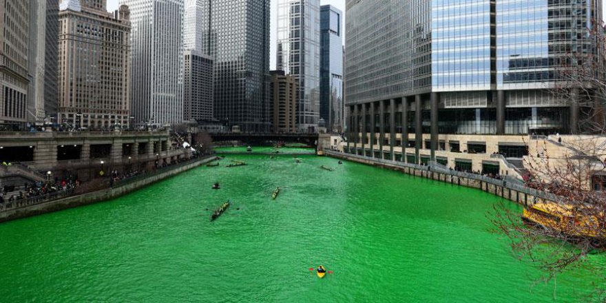 Chicago Nehri yeşile boyandı
