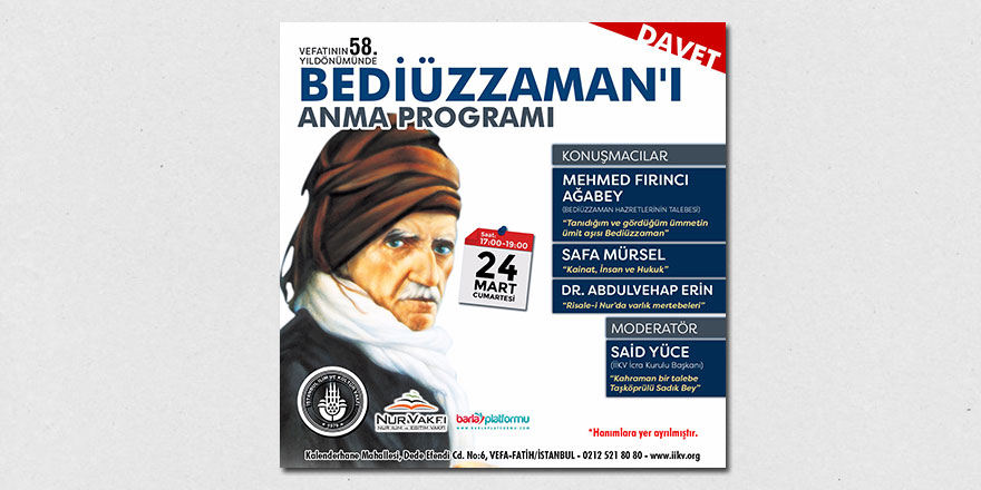 İstanbul'da Bediüzzaman Said Nursi'yi anma programı