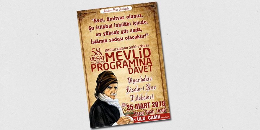 Bediüzzaman, Diyarbakır'da Türkçe ve Kürtçe Mevlidle yad edilecek