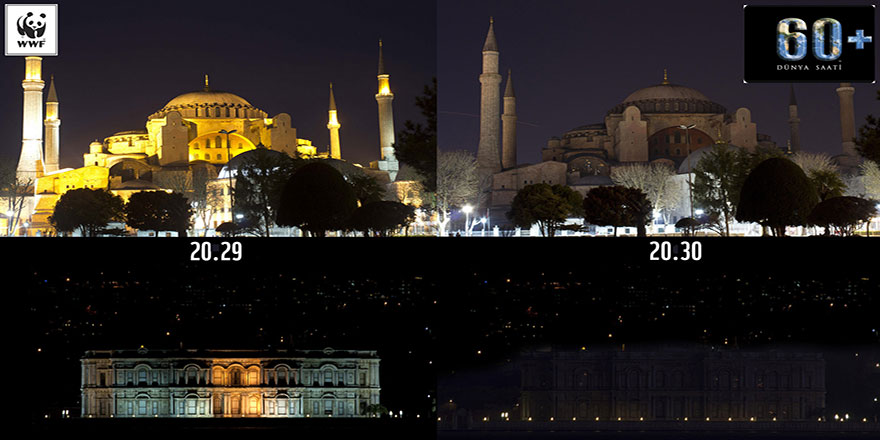 Dünyanın dört bir yanında ışıklar söndü