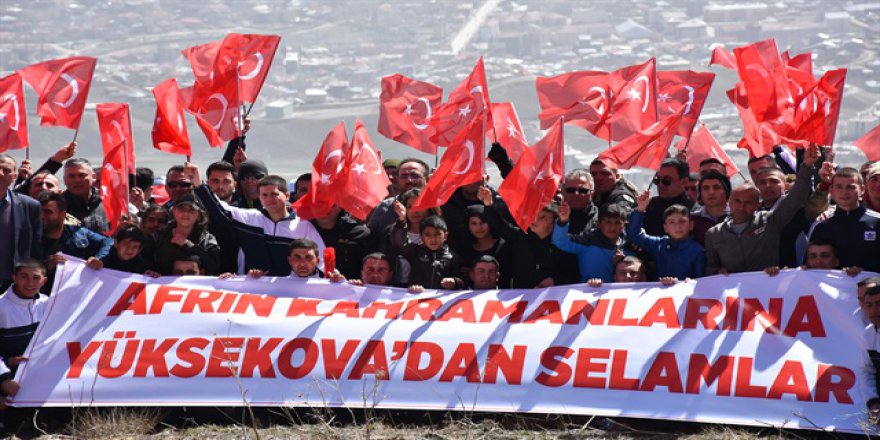 Hakkari sakinlerinden Zeytin Dalı Harekatı'na büyük destek