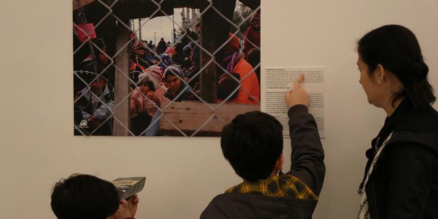 Üsküp'te mülteci sergisi açıldı
