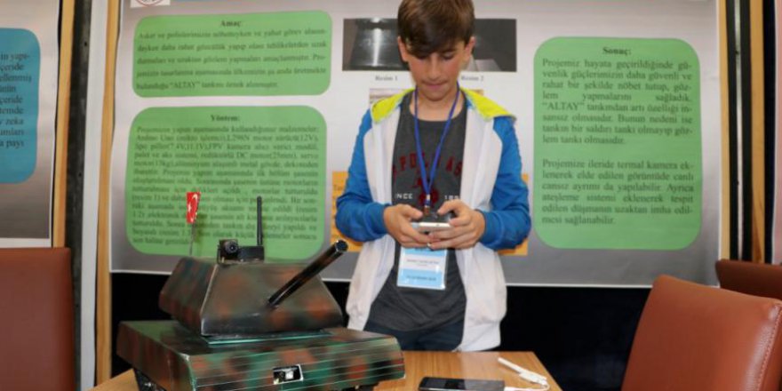 Ortaokul öğrencisinden 'insansız tank'