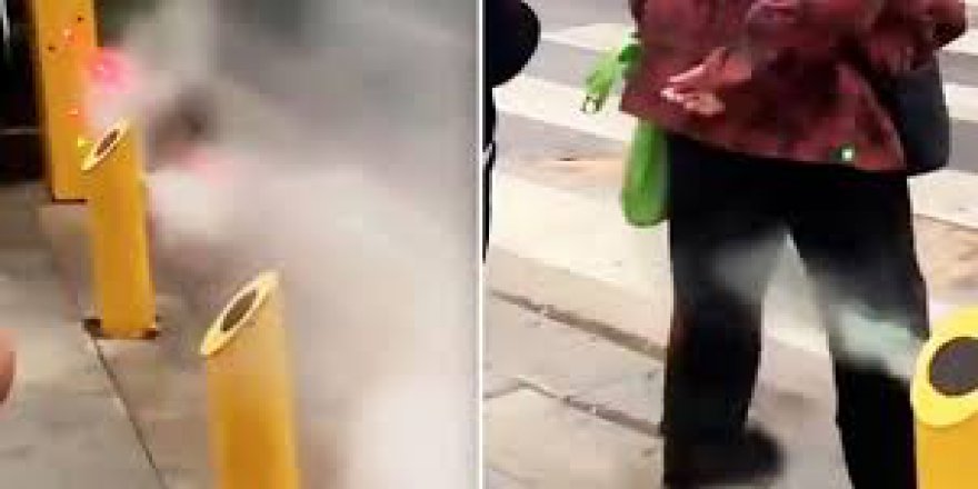 Kırmızı ışıkta geçene su fışkırıyor