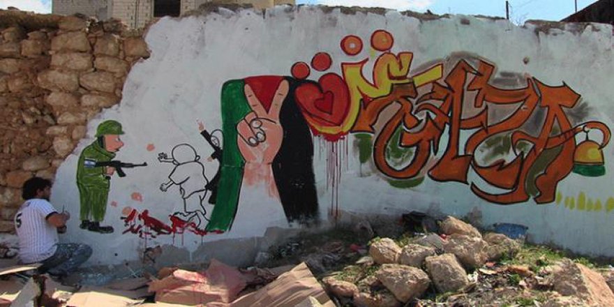 Suriyeli sanatçıdan Kudüs ve Gazze'ye grafitili destek