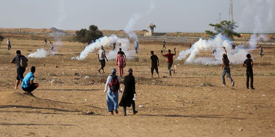 Gazze sınırında 'Milyonluk Kudüs' gösterisi