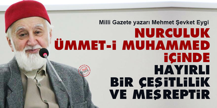 Eygi: Nurculuk Ümmet-i Muhammed içinde hayırlı bir çeşitlilik ve meşreptir