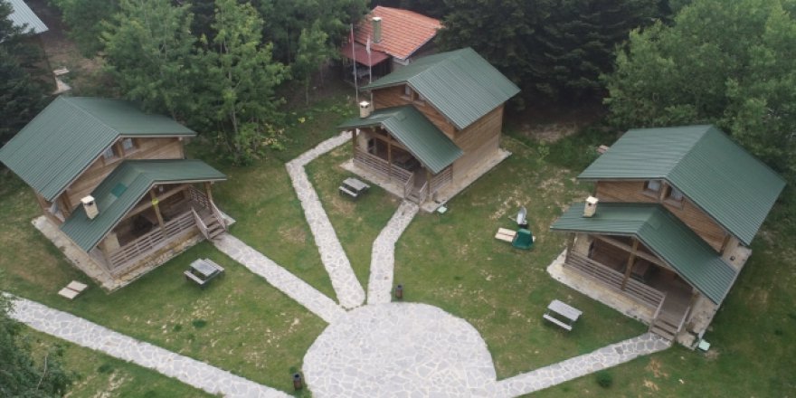 Etrafı çam ağaçlarıyla örtülü Uludağ'ın orman köşkleri