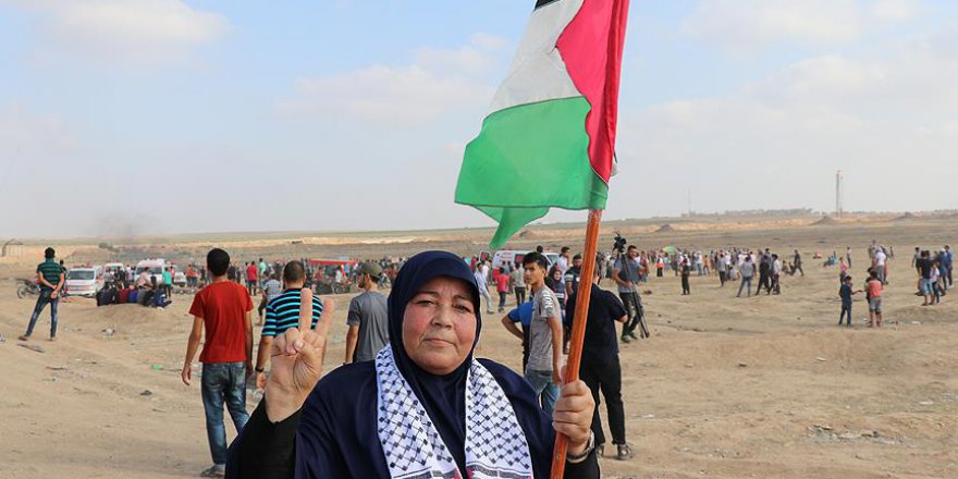Hamas Lideri'nin ablası da protestolarda