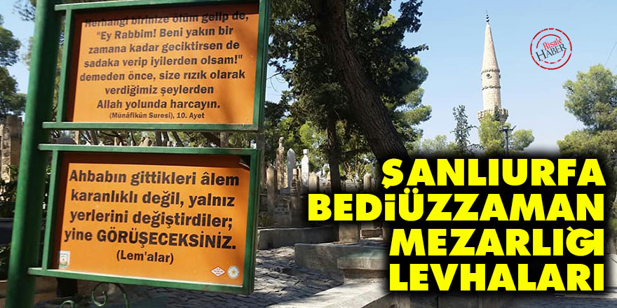 Şanlıurfa Bediüzzaman Mezarlığı levhaları