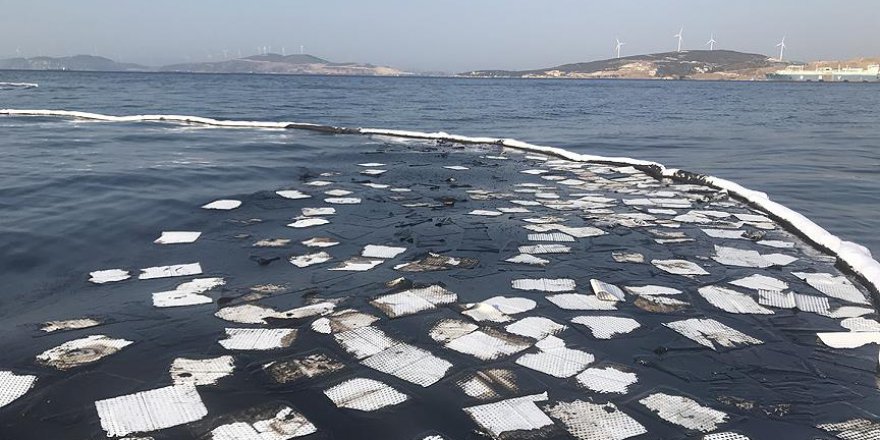 Foça'da denizi kirleten gemi aranıyor