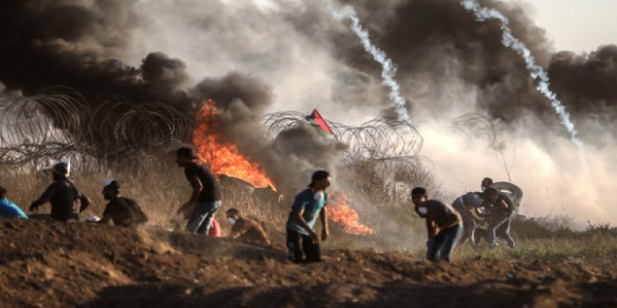 İşgalci İsrail'in barışçıl gösterilere müdahalesinde 11 yaralı var