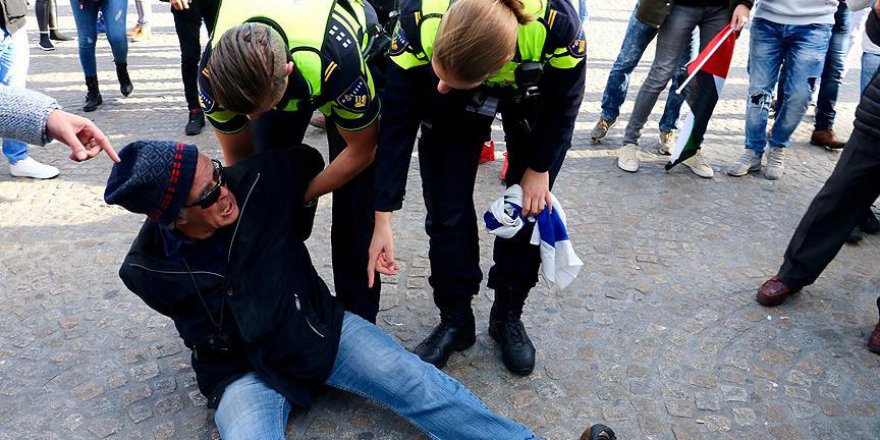 Hollanda'da Filistin gösterisinde İsrail taraftarından saldırı