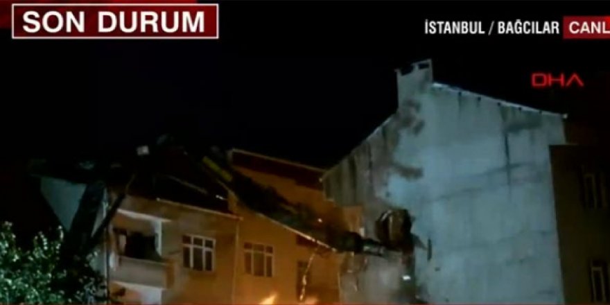 Bağcılar'daki tehlike arz eden bina yıkılıyor