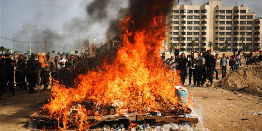 Gazze'de 1 milyon dolarlık uyuşturucu imha edildi