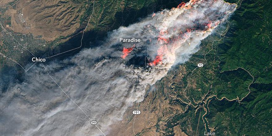 California'daki orman yangınları uzaydan fotoğraflandı
