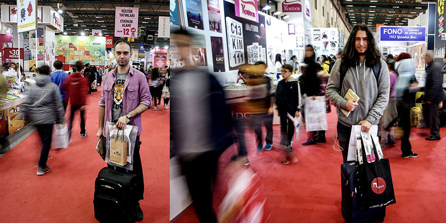 Kitap fuarına bavulla geliyorlar