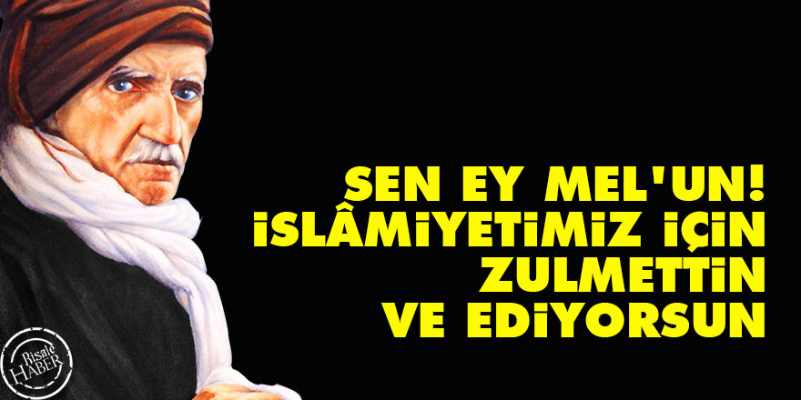 Bediüzzaman: Sen ey mel’un! İslâmiyetimiz için zulmettin ve ediyorsun