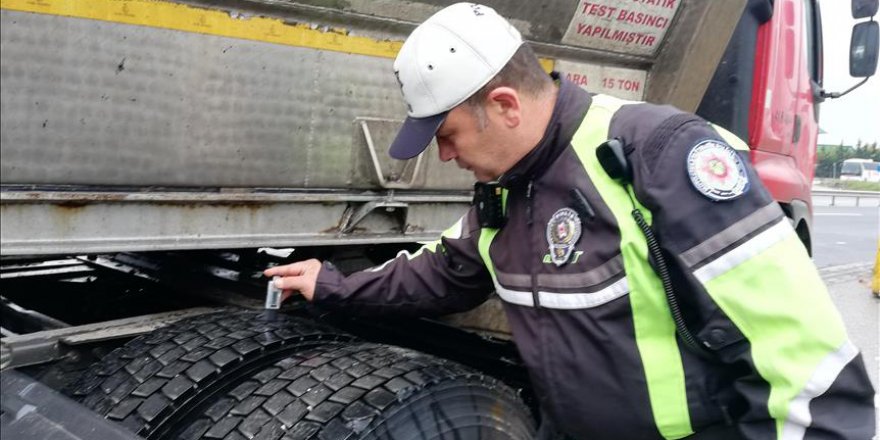 Sanayi kentinde 'kış lastiği' denetimi