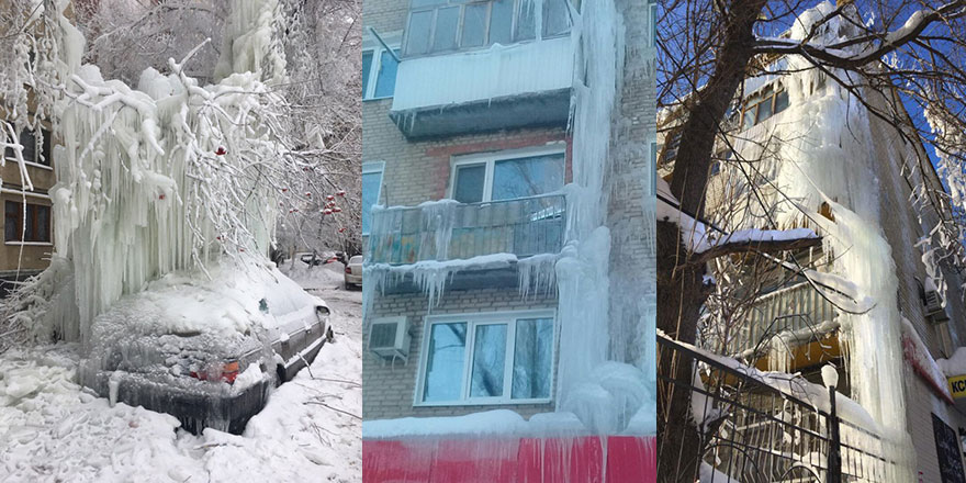 Kar yağınca buzdan şehre döndü