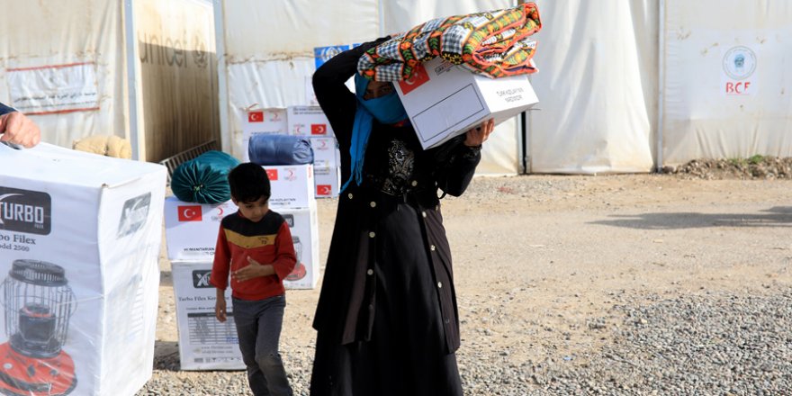 Musullu sığınmacıların kışlık ihtiyaçları Kızılay'dan