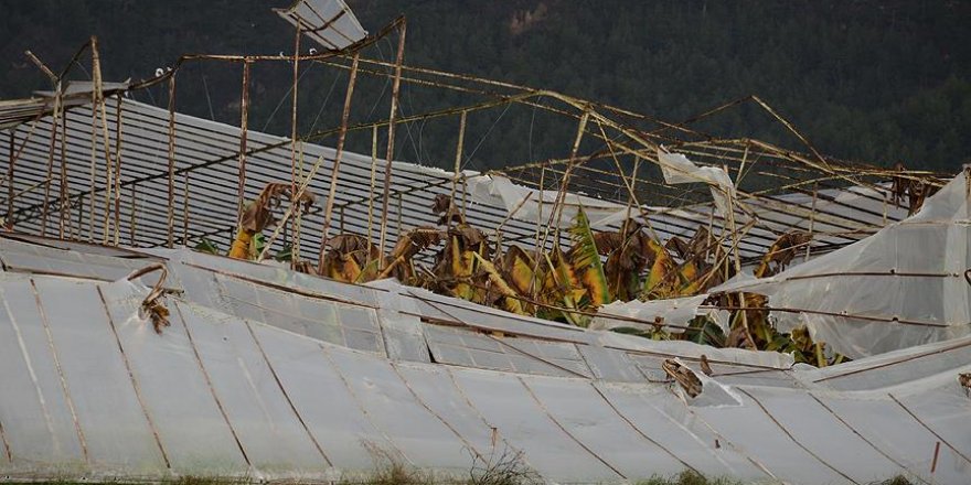 Mersin'de hortum seraları yıktı