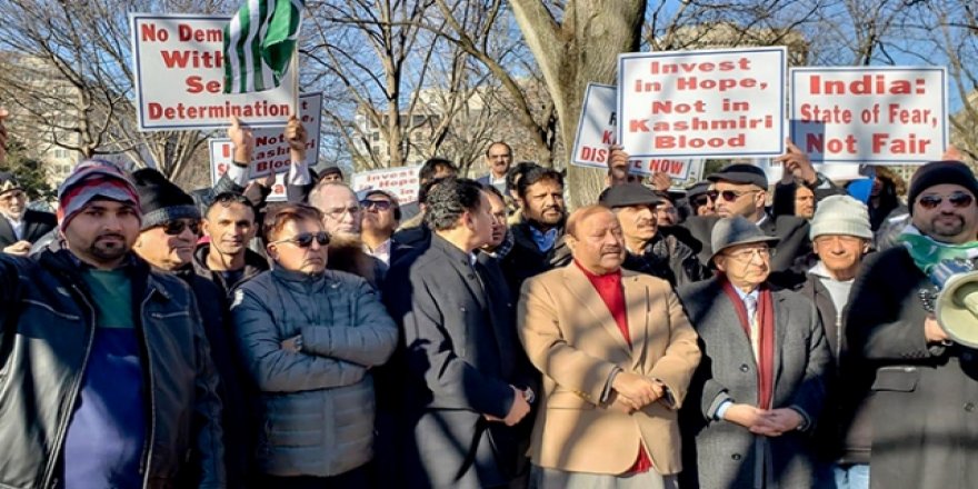 Beyaz Saray önünde Keşmir protestosu