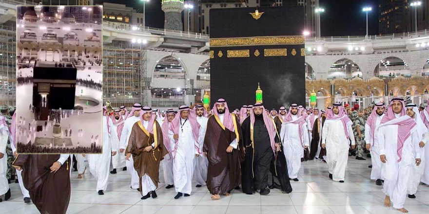 600 korumalı Veliaht Prens Selman, Kabe'nin üstüne çıktı tartışma başladı