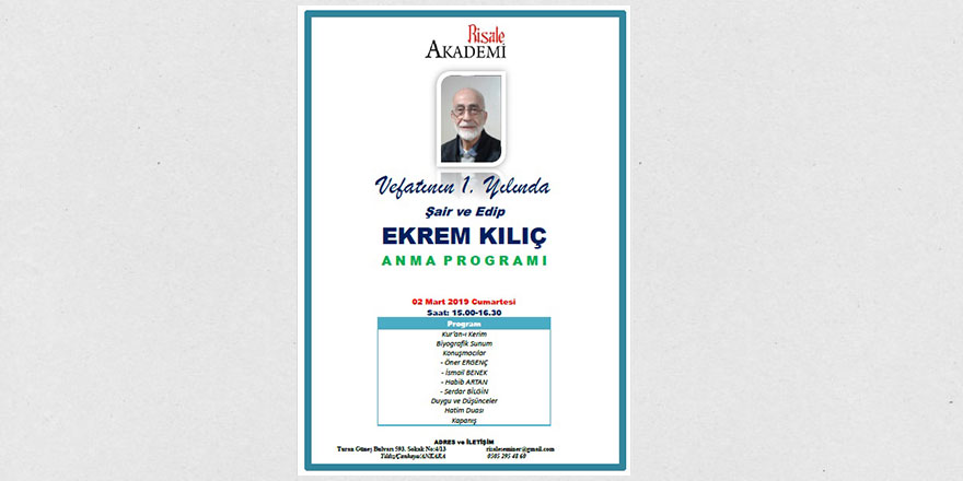 Şair ve Edip Ekrem Kılıç'ı anma programı