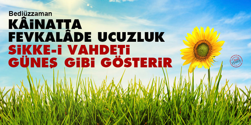 Bediüzzaman: Kâinatta fevkalâde ucuzluk ve mebzuliyet, sikke-i vahdeti güneş gibi gösterir