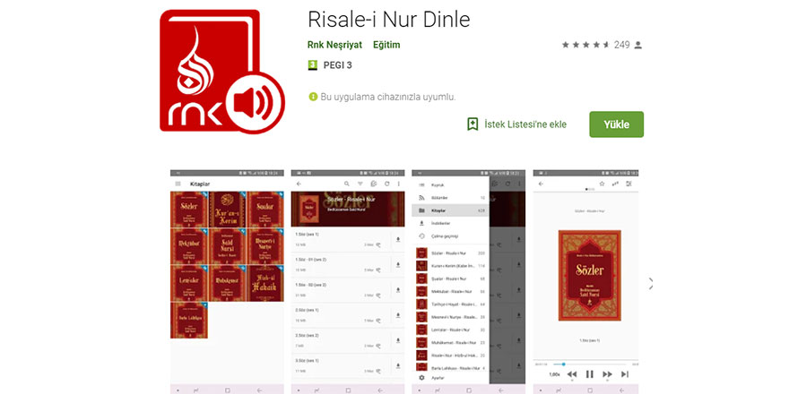 Risale-i Nur dinleme uygulaması yayında