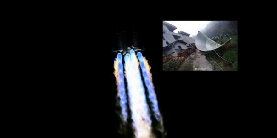 Çin'in fırlattığı uyduyu taşıyan roketin parçaları, bir evin bahçesine düştü
