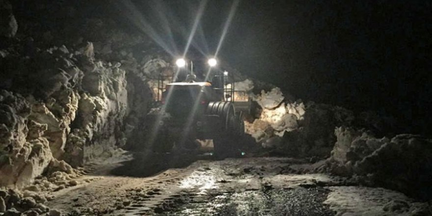 Çığ düştü, karayolu kapandı