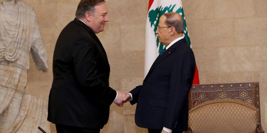 Lübnan Cumhurbaşkanı Avn ABD Dışişleri Bakanı Pompeo'yu kabul etti