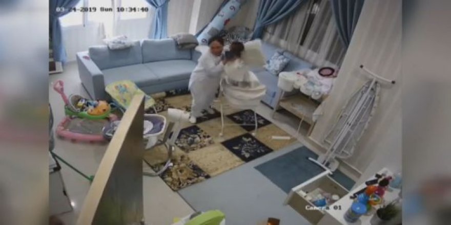 Kuveyt'te bir dadı tavan çökmeden saniyeler önce bebeği kurtardı