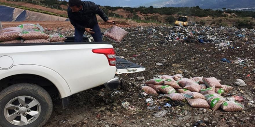 Boyanarak satılmaya çalışılan 1 ton yer fıstığı imha edildi