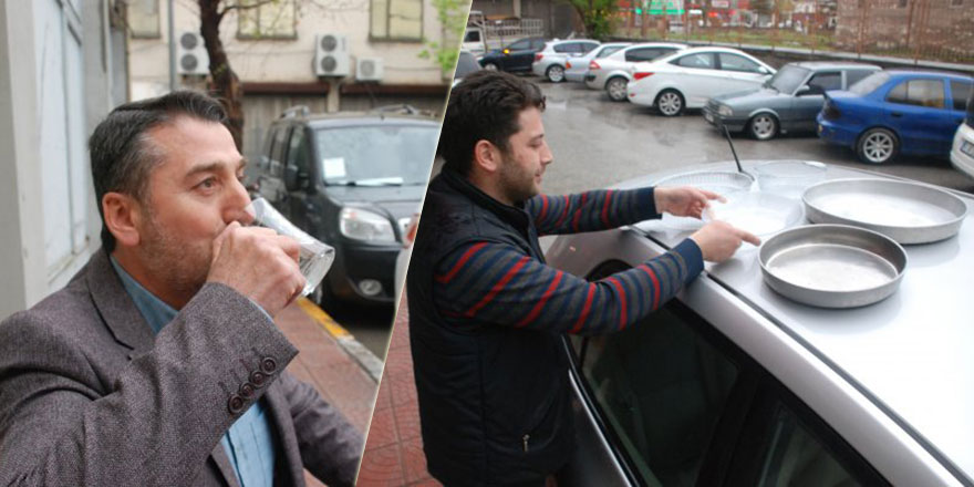 Nisan yağmurunu şifa niyetine toplayıp içtiler