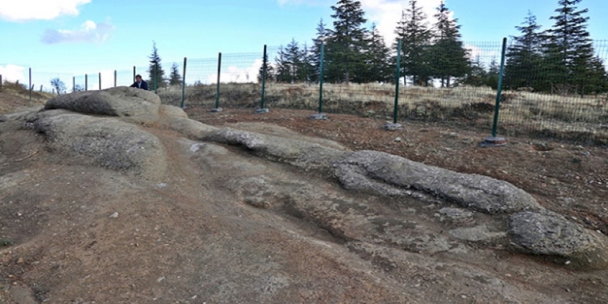 Efsanevi "Ejderha Taşı"nda define arayan 3 kişi drone ile yakalandı