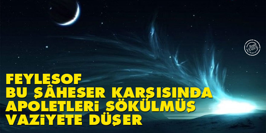 Feylesof, bu şâheser karşısında apoletleri sökülmüş vaziyete düşer