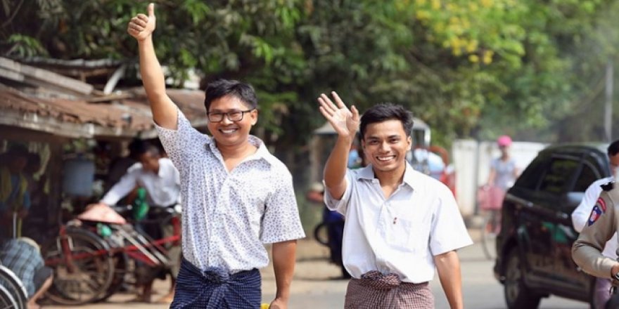 Myanmar'da tutuklu bulunan Reuters muhabirleri serbest