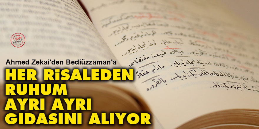 Ahmed Zekai'den Bediüzzaman'a: Her risaleden ruhum ayrı ayrı gıdasını alıyor