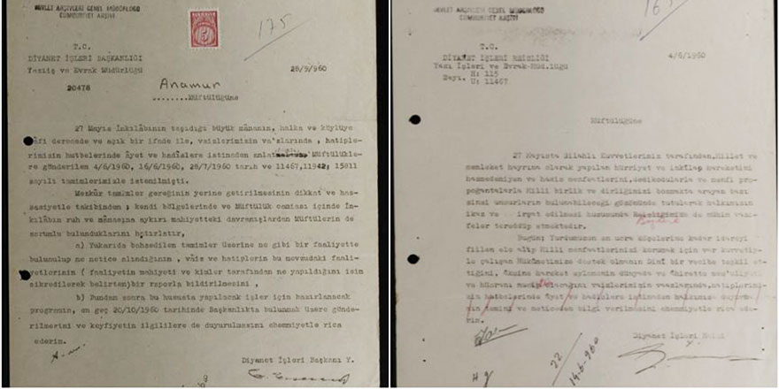 Diyanet'e ayet ve hadisle darbenin fazileti hutbesi okutulmuş