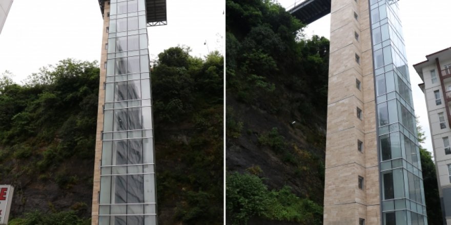 Karadeniz'de iki mahalle arasına 50 metrelik asansör