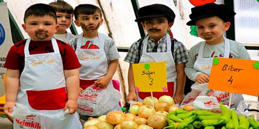 Anaokulu öğrencileri "pazarcı" oldu