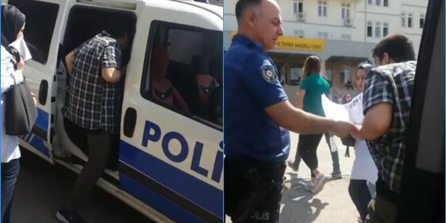 Geç kalan öğrencinin yardımına polis koştu