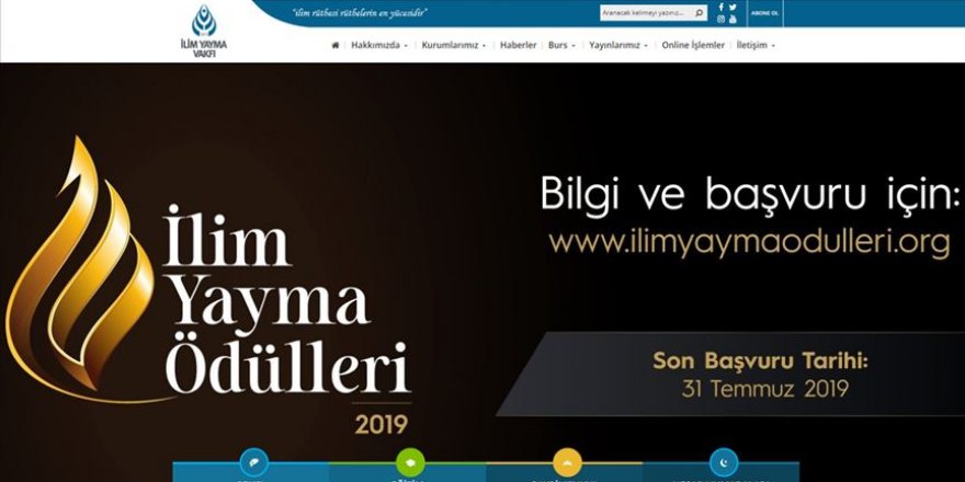 'İlim Yayma Ödülleri' verilecek