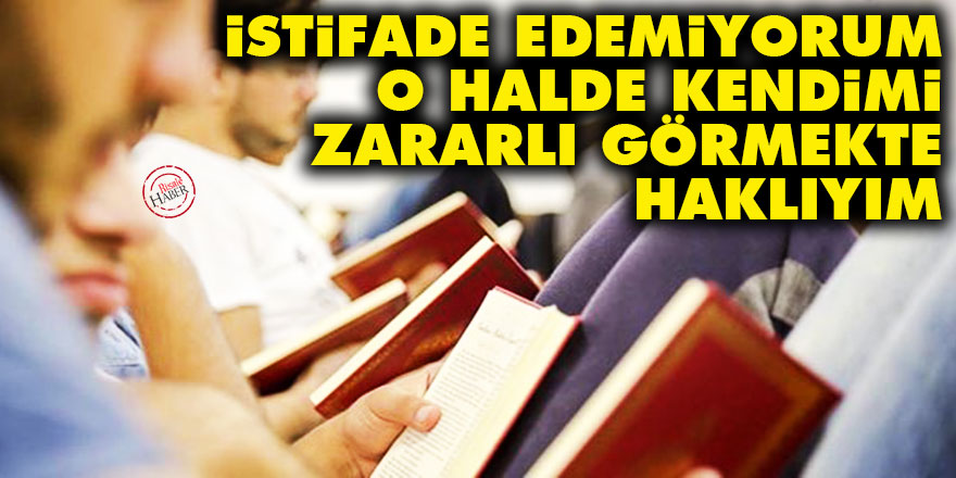 Zeki'den Bediüzzaman'a: İstifade edemiyorum o halde kendimi zararlı görmekte haklıyım